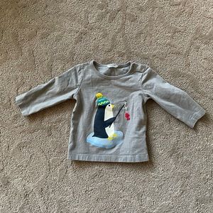 Boden penguin fishing long sleeve shirt